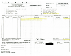 Documents related to the district's purchase of a Ford Expedition.